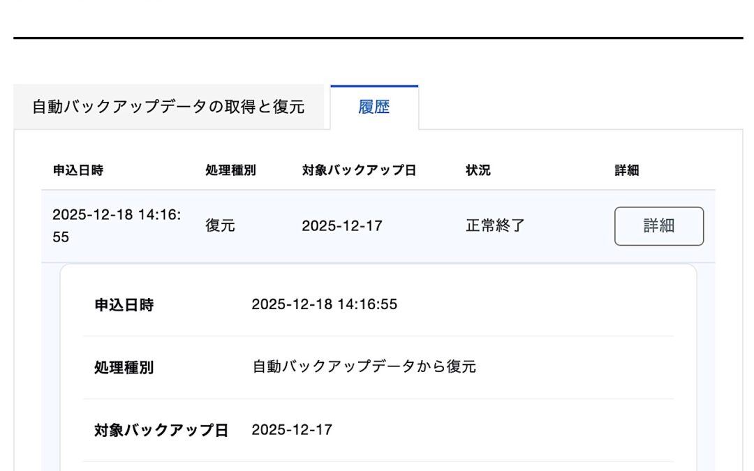 2025.12.19 クラウドに感謝 – Webサイトのコンテンツ消去のアクシデント！