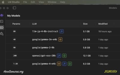 2026.5.1 ローカルLLMを導入、テストを楽しむ…